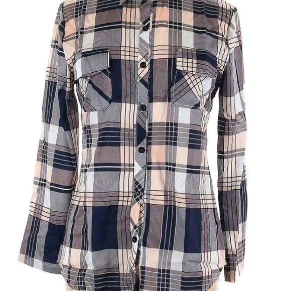 Tops - Plaid Button-Up Unbranded Long Sleeve Shirt Women's Size Large